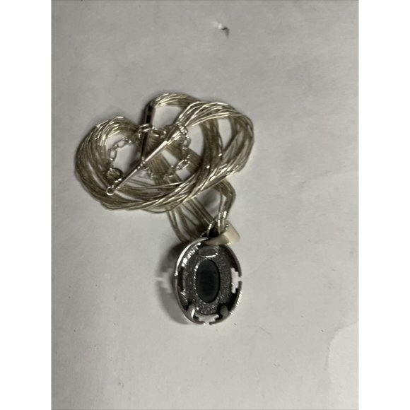 Sterling Southwestern Channel Inlay Pendant with Chain in top condition - Picture 6 of 6